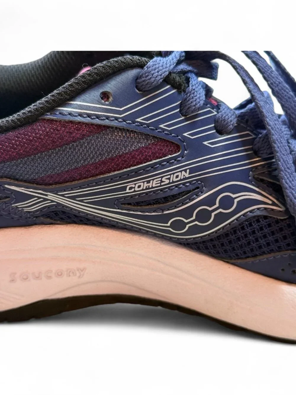 Saucony Navy Pink Cohesion Running Shoes Women's 7 Navy